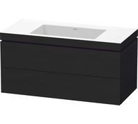 Duravit L-Cube c-bonded Ensemble suspendu, 2 tiroirs, sans trop-plein, sans trou pour robinetterie, 1000x500x480mm, LC6928N1616, Couleur: Décor chêne noir