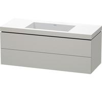 Duravit L-Cube c-bonded Ensemble suspendu, 2 tiroirs, sans trop-plein, sans trou pour robinetterie, 1200x500x480mm, LC6929N0707, Couleur: DÃ©cor gris bÃ©ton mat
