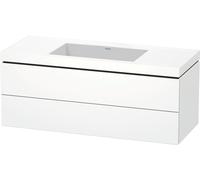 Duravit L-Cube c-bonded Ensemble suspendu, 2 tiroirs, sans trop-plein, sans trou pour robinetterie, 1200x500x480mm, LC6929N8484, Couleur: Blanc super mat Décor