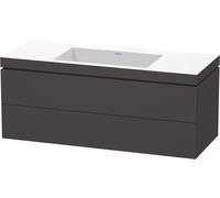 Duravit L-Cube c-bonded Ensemble suspendu, 2 tiroirs, sans trop-plein, sans trou pour robinetterie, 1200x500x480mm, LC6929N8080, Couleur: Décor graphite super mat