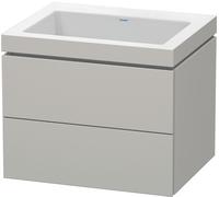 Duravit L-Cube c-bonded Ensemble suspendu, 2 tiroirs, sans trop-plein, sans trou pour robinetterie, 600x500x480mm, LC6926N0707, Couleur: DÃ©cor gris bÃ©ton mat