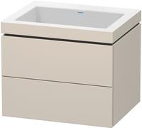 Duravit Vasque L-Cube LC6926N9191 60 x 48 cm sans trou pour robinetterie taupe mat 2 tiroirs