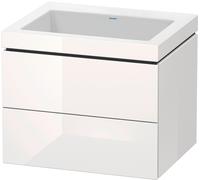 Duravit L-Cube c-bonded Ensemble suspendu, 2 tiroirs, sans trop-plein, sans trou pour robinetterie, 600x500x480mm, LC6926N2222, Couleur: Décor blanc brillant