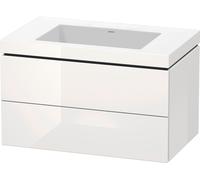 Duravit Vasque L-Cube LC6927N8585 80×48 cm, sans trou pour robinetterie, blanc brillant, 2 tiroirs