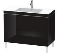 L-Cube Duravit vasque LC6938O4040 100 x 48 cm, 2000 , noir brillant, 2 coulissants, au sol