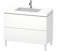 Duravit L-Cube c-bonded Ensemble vertical, 2 tiroirs, sans trop-plein, 1 trou pour robinet, 1000x698x480mm, LC6938O1818, Couleur: Décor blanc mat