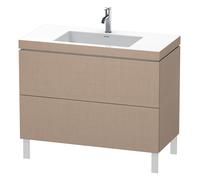 Duravit L-Cube c-bonded Ensemble vertical, 2 tiroirs, sans trop-plein, 1 trou pour robinet, 1000x698x480mm, LC6938O7575, Couleur: Décor en lin