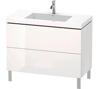 Duravit L-Cube c-bonded Ensemble vertical, 2 tiroirs, sans trop-plein, 1 trou pour robinet, 1000x698x480mm, LC6938O3030, Couleur: Décor chêne naturel