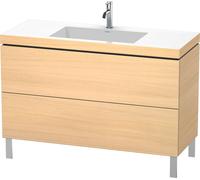 Duravit L-Cube c-bonded Ensemble vertical, 2 tiroirs, sans trop-plein, 1 trou pour robinet, 1200x698x480mm, LC6939O7171, Couleur: Placage chêne méditerranéen en bois véritable