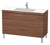 Duravit L-Cube c-bonded Ensemble vertical, 2 tiroirs, sans trop-plein, 1 trou pour robinet, 1200x698x480mm, LC6939O2121, Couleur: DÃ©cor noyer foncÃ©
