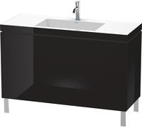 Duravit L-Cube c-bonded Ensemble vertical, 2 tiroirs, sans trop-plein, 1 trou pour robinet, 1200x698x480mm, LC6939O4040, Couleur: Laque noire brillante