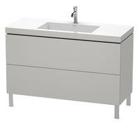 Duravit L-Cube c-bonded Ensemble vertical, 2 tiroirs, sans trop-plein, 1 trou pour robinet, 1200x698x480mm, LC6939O0707, Couleur: DÃ©cor gris bÃ©ton mat