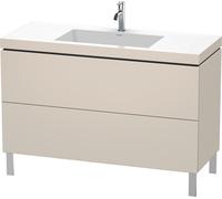 Duravit L-Cube c-bonded Ensemble vertical, 2 tiroirs, sans trop-plein, 1 trou pour robinet, 1200x698x480mm, LC6939O9191, Couleur: DÃ©cor taupe mat