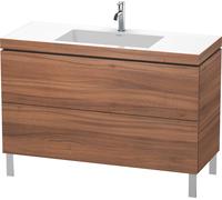Duravit L-Cube c-bonded Ensemble vertical, 2 tiroirs, sans trop-plein, 1 trou pour robinet, 1200x698x480mm, LC6939O7979, Couleur: Décor noyer naturel