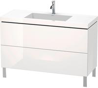 Duravit L-Cube c-bonded Ensemble vertical, 2 tiroirs, sans trop-plein, 1 trou pour robinet, 1200x698x480mm, LC6939O2222, Couleur: Décor blanc brillant