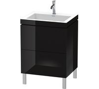 Duravit - Meuble vasque L-Cube LC6936O4040 60 x 48 cm noir brillant 2 coulissants au sol