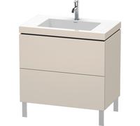 Duravit L-Cube c-bonded Ensemble vertical, 2 tiroirs, sans trop-plein, 1 trou pour robinet, 800x698x480mm, LC6937O9191, Couleur: DÃ©cor taupe mat