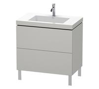 Duravit L-Cube c-bonded Ensemble vertical, 2 tiroirs, sans trop-plein, 1 trou pour robinet, 800x698x480mm, LC6937O0707, Couleur: DÃ©cor gris bÃ©ton mat