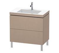 Duravit L-Cube c-bonded Ensemble vertical, 2 tiroirs, sans trop-plein, 1 trou pour robinet, 800x698x480mm, LC6937O7575, Couleur: Décor en lin