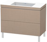 Duravit L-Cube c-bonded Ensemble vertical, 2 tiroirs, sans trop-plein, sans trou pour robinetterie, 1000x698x480mm, LC6938N7575, Couleur: Décor en lin