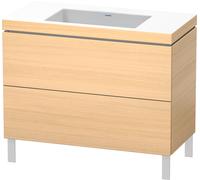 Duravit L-Cube c-bonded Ensemble vertical, 2 tiroirs, sans trop-plein, sans trou pour robinetterie, 1000x698x480mm, LC6938N7171, Couleur: Placage chêne méditerranéen en bois véritable