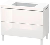 Duravit L-Cube c-bonded Ensemble vertical, 2 tiroirs, sans trop-plein, sans trou pour robinetterie, 1000x698x480mm, LC6938N2222, Couleur: Décor blanc brillant