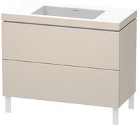 Duravit L-Cube c-bonded Ensemble vertical, 2 tiroirs, sans trop-plein, sans trou pour robinetterie, 1000x698x480mm, LC6938N9191, Couleur: DÃ©cor taupe mat