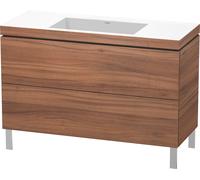 Duravit L-Cube c-bonded Ensemble vertical, 2 tiroirs, sans trop-plein, sans trou pour robinetterie, 1200x698x480mm, LC6939N7979, Couleur: Décor noyer naturel