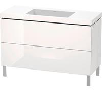 Duravit L-Cube c-bonded Ensemble vertical, 2 tiroirs, sans trop-plein, sans trou pour robinetterie, 1200x698x480mm, LC6939N2222, Couleur: Décor blanc brillant