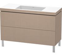 Duravit L-Cube c-bonded Ensemble vertical, 2 tiroirs, sans trop-plein, sans trou pour robinetterie, 1200x698x480mm, LC6939N7575, Couleur: Décor en lin