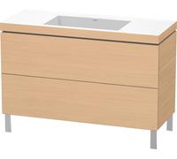 Duravit L-Cube c-bonded Ensemble vertical, 2 tiroirs, sans trop-plein, sans trou pour robinetterie, 1200x698x480mm, LC6939N3030, Couleur: Décor chêne naturel