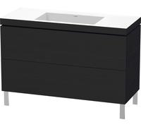 Duravit L-Cube c-bonded Ensemble vertical, 2 tiroirs, sans trop-plein, sans trou pour robinetterie, 1200x698x480mm, LC6939N1616, Couleur: Décor chêne noir
