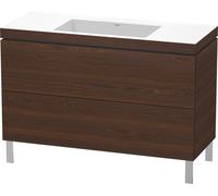 Duravit L-Cube c-bonded Ensemble vertical, 2 tiroirs, sans trop-plein, sans trou pour robinetterie, 1200x698x480mm, LC6939N6969, Couleur: Noyer brossé Placage bois véritable