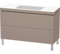 Duravit L-Cube c-bonded Ensemble vertical, 2 tiroirs, sans trop-plein, sans trou pour robinetterie, 1200x698x480mm, LC6939N4343, Couleur: Décor basalte mat