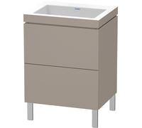Duravit L-Cube c-bonded Ensemble vertical, 2 tiroirs, sans trop-plein, sans trou pour robinetterie, 600x698x480mm, LC6936N4343, Couleur: Décor basalte mat
