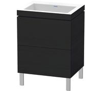 Duravit L-Cube c-bonded Ensemble vertical, 2 tiroirs, sans trop-plein, sans trou pour robinetterie, 600x698x480mm, LC6936N1616, Couleur: Décor chêne noir