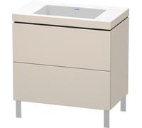 Duravit L-Cube c-bonded Ensemble vertical, 2 tiroirs, sans trop-plein, sans trou pour robinetterie, 800x698x480mm, LC6937N8383, Couleur: Décor taupe super mat
