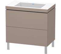 Duravit L-Cube c-bonded Ensemble vertical, 2 tiroirs, sans trop-plein, sans trou pour robinetterie, 800x698x480mm, LC6937N4343, Couleur: Décor basalte mat
