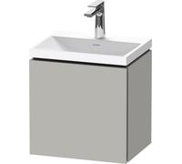 Duravit L-Cube c-shaped Ensemble suspendu, 1 porte, charnière à droite, sans trop-plein, 1 trou pour robinet, 450x480x350mm, LC6949O07070000, Couleur: DÃ©cor gris bÃ©ton mat