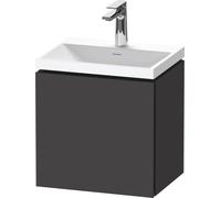 Duravit L-Cube c-shaped Ensemble suspendu, 1 porte, charnière à droite, sans trop-plein, 1 trou pour robinet, 450x480x350mm, LC6949O80800000, Couleur: Décor graphite super mat