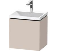 Duravit L-Cube c-shaped Ensemble suspendu, 1 porte, charnière à droite, sans trop-plein, 1 trou pour robinet, 450x480x350mm, LC6949O91910000, Couleur: DÃ©cor taupe mat