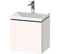 Duravit L-Cube c-shaped Ensemble suspendu, 1 porte, charnière à droite, sans trop-plein, 1 trou pour robinet, 450x480x350mm, LC6949O84840000, Couleur: Blanc super mat Décor
