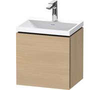 Duravit L-Cube c-shaped Ensemble suspendu, 1 porte, charnière à droite, sans trop-plein, 1 trou pour robinet, 450x480x350mm, LC6949O71710000, Couleur: Placage chêne méditerranéen en bois véritable
