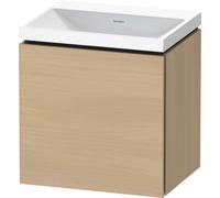 Duravit L-Cube c-shaped Ensemble suspendu, 1 porte, charnière à droite, sans trop-plein, sans trou pour robinetterie, 450x480x350mm, LC6949N71710000, Couleur: Placage chêne méditerranéen en bois vérit