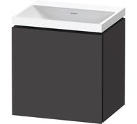 Duravit L-Cube c-shaped Ensemble suspendu, 1 porte, charnière à droite, sans trop-plein, sans trou pour robinetterie, 450x480x350mm, LC6949N80800000, Couleur: Décor graphite super mat