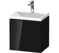 Duravit L-Cube c-shaped Ensemble suspendu, 1 porte, charnière à gauche, sans trop-plein, 1 trou pour robinet, 450x480x350mm, LC6948O40400000, Couleur: Laque noire brillante