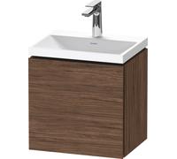 Duravit L-Cube c-shaped Ensemble suspendu, 1 porte, charnière à gauche, sans trop-plein, 1 trou pour robinet, 450x480x350mm, LC6948O21210000, Couleur: DÃ©cor noyer foncÃ©