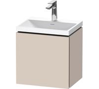 Duravit L-Cube c-shaped Ensemble suspendu, 1 porte, charnière à gauche, sans trop-plein, 1 trou pour robinet, 450x480x350mm, LC6948O83830000, Couleur: Décor taupe super mat