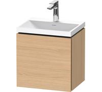 Duravit L-Cube c-shaped Ensemble suspendu, 1 porte, charnière à gauche, sans trop-plein, 1 trou pour robinet, 450x480x350mm, LC6948O30300000, Couleur: Décor chêne naturel