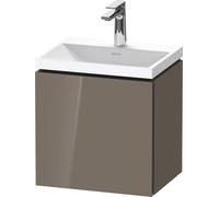 Duravit L-Cube c-shaped Ensemble suspendu, 1 porte, charnière à gauche, sans trop-plein, 1 trou pour robinet, 450x480x350mm, LC6948O89890000, Couleur: Laque haute brillance Gris Flanelle